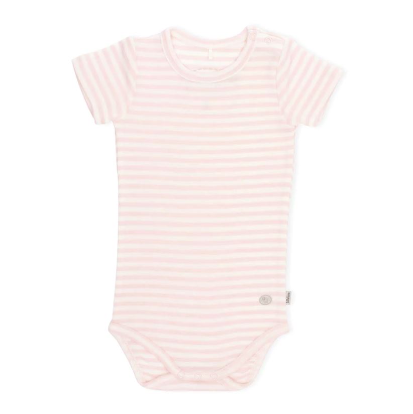 Ullbody Striper kort erm Rosa