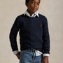Genser Cable-Knit Cotton Navy