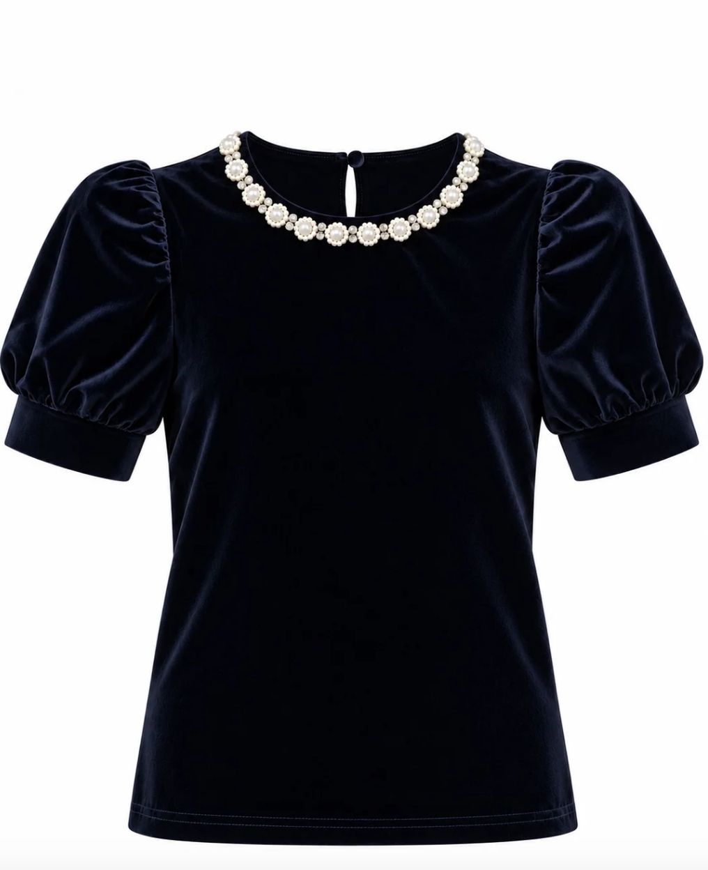 Bluse Emma Velvet Dark Navy