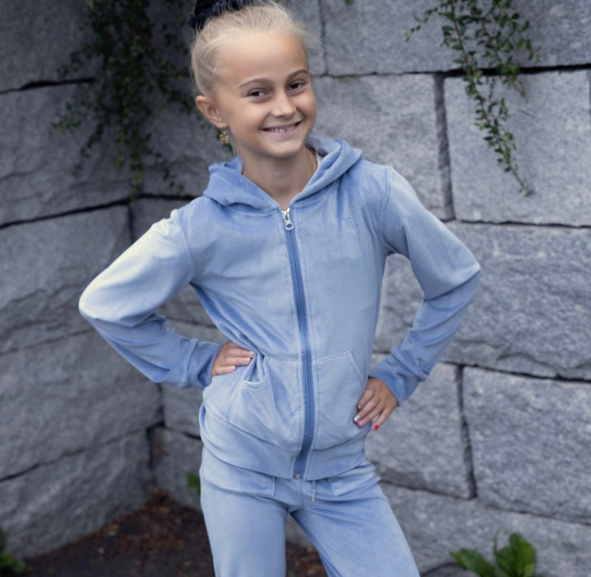 Jakke Hermine Velour Light Blue