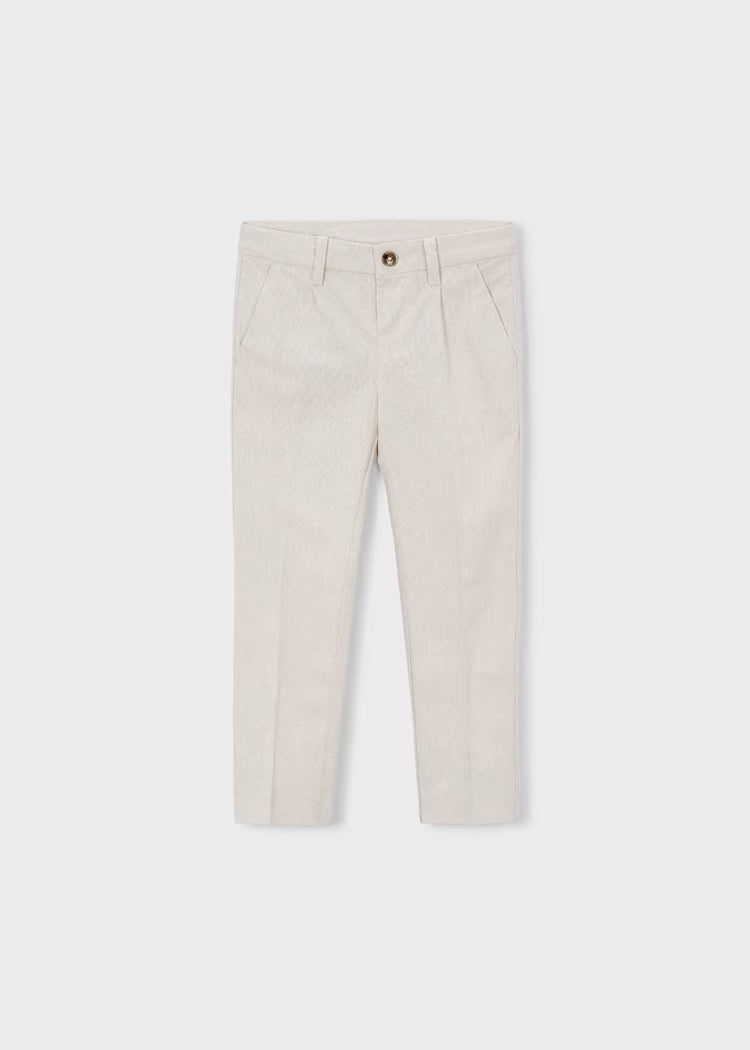 Bukse Suiting Linen Mixed Oat