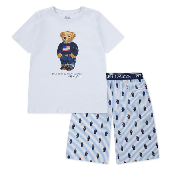 Pysj Kort Erm & Shorts White/Elite Blue