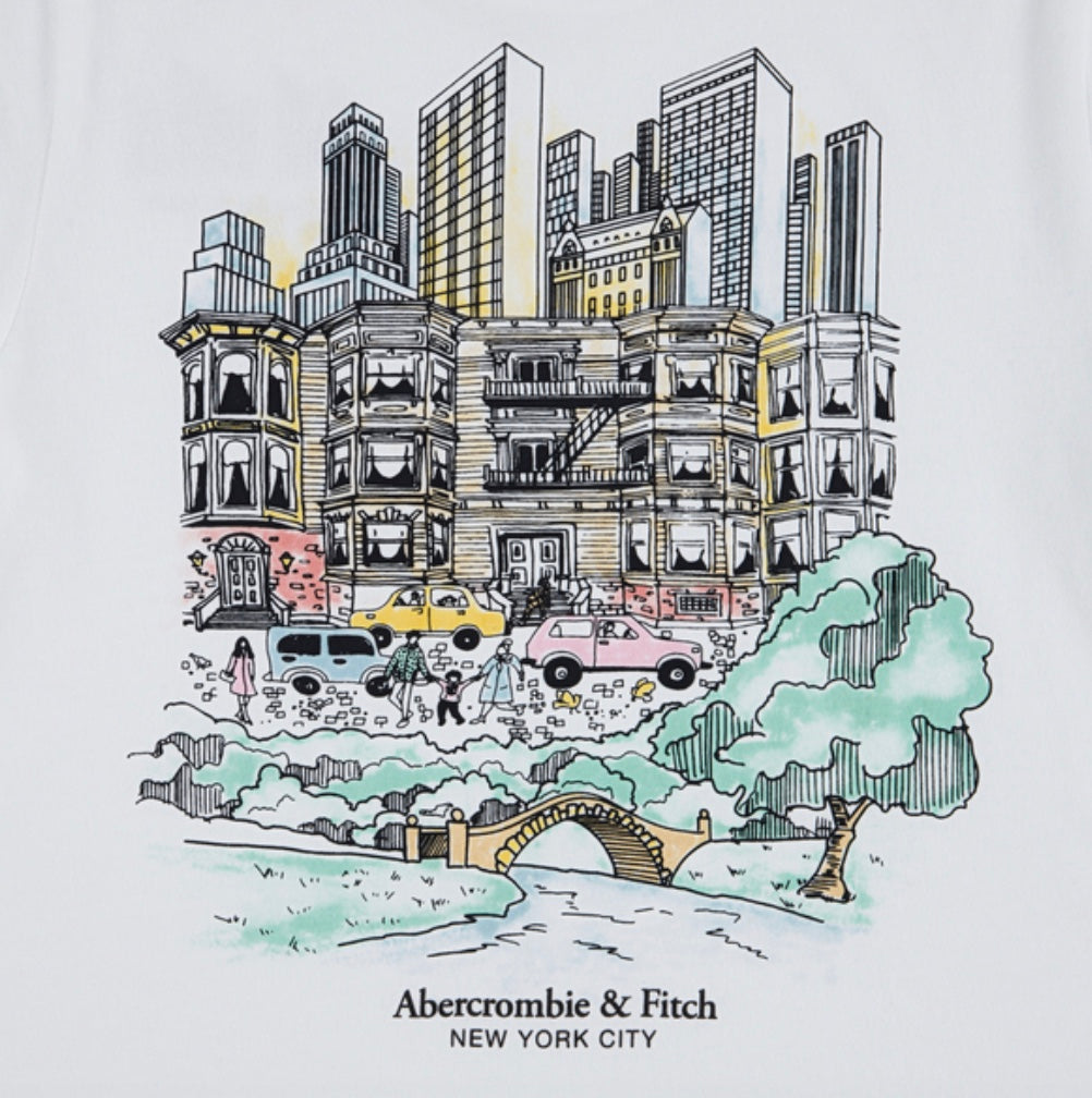 T-skjorte NYC Sketch Bright White