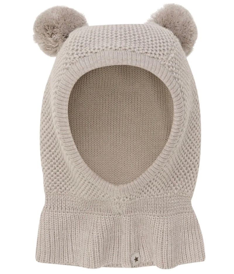 Balaclava Windstop Pompoms Camel Melange