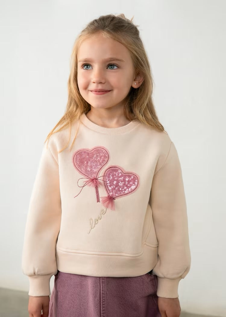 Genser Pullover Hearts Light Khaki
