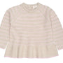 Genser Merino Hole Pattern Frill Pale Cream/Bubblebum Comb
