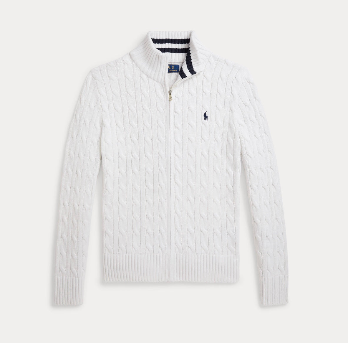 Genser Cable Full Zip White