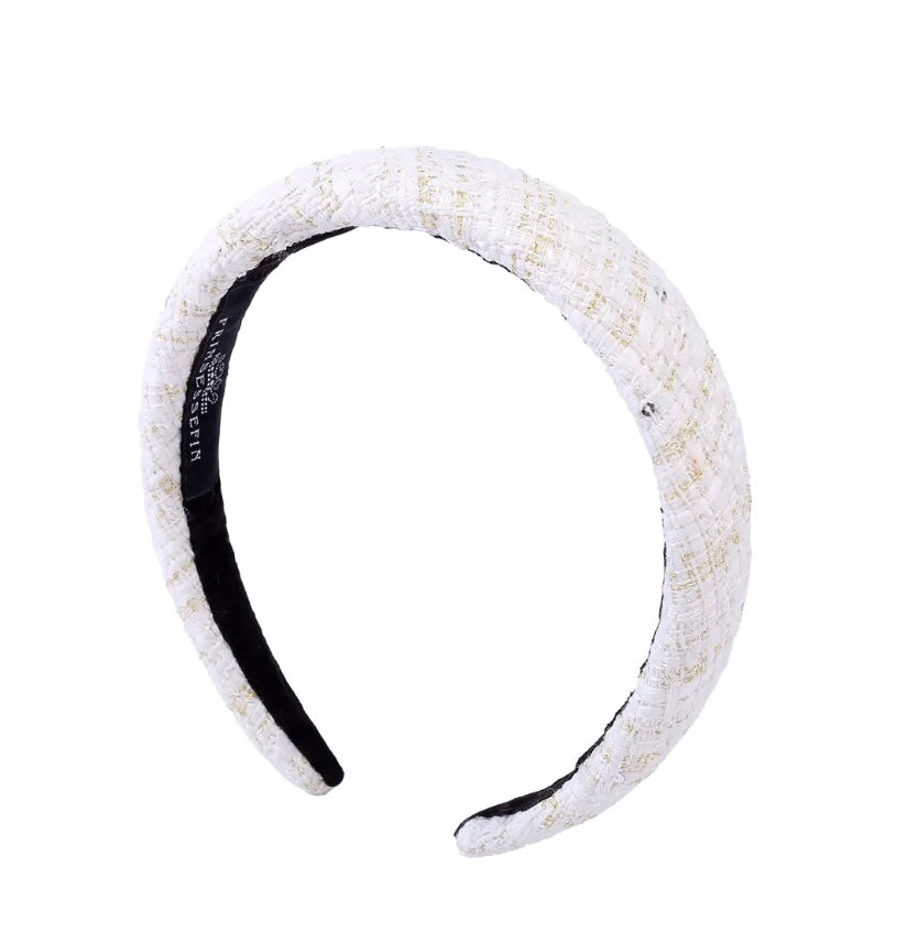 Hårbøyle Helena Tweed Ivory Gold