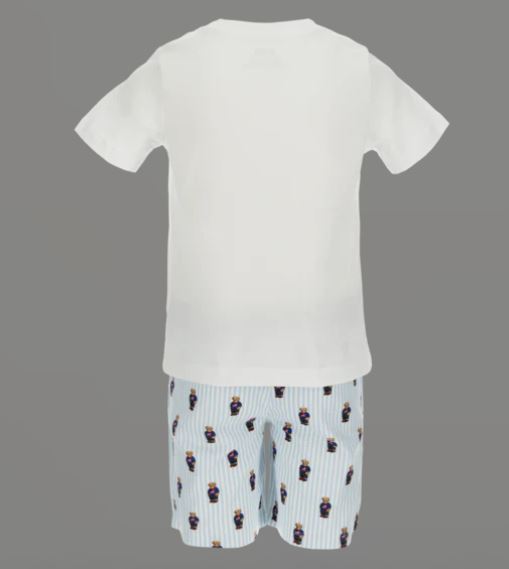 Pysj Kort Erm & Shorts White/Elite Blue