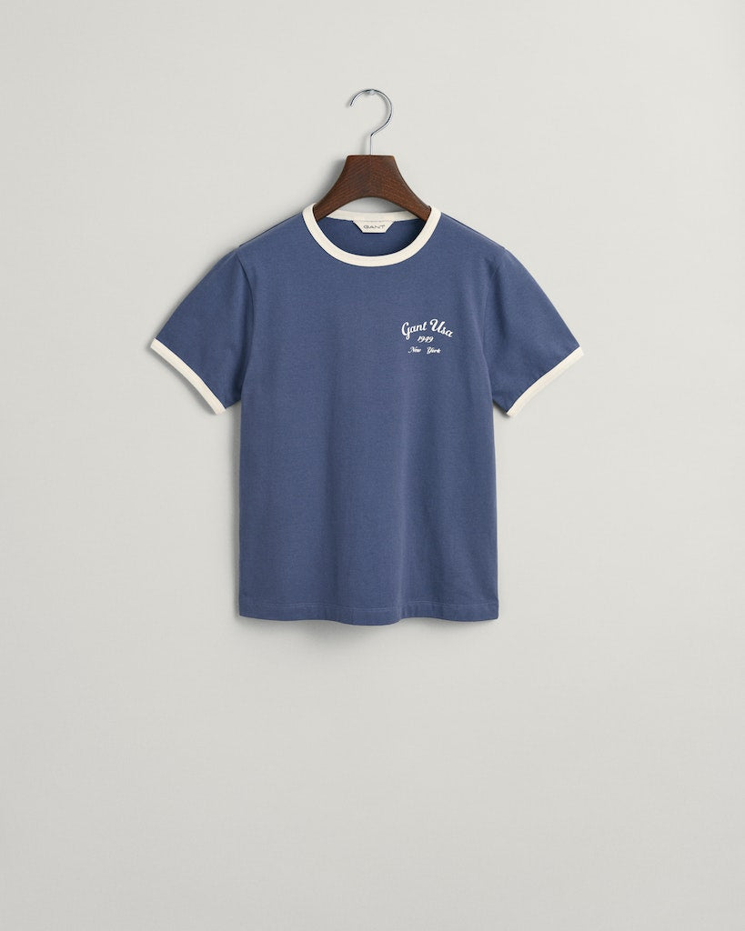T-Skjorte USA Archive Shield  Washed Blue