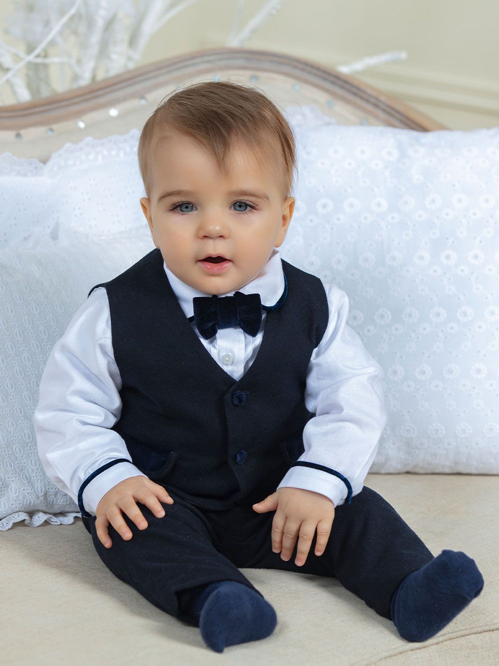 Winter Dressy Vest Woven Marine