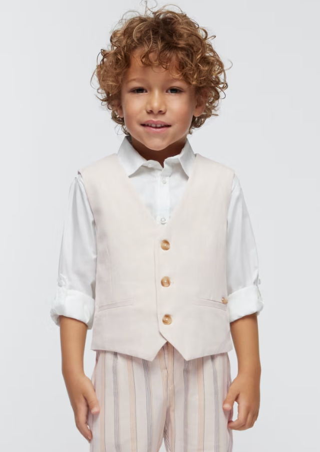 Vest Linen Waistcoat Raffia