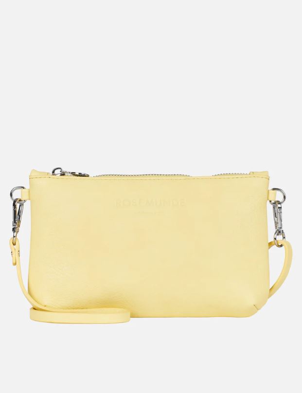 Clutch med skulderrem - Pastel yellow/silver