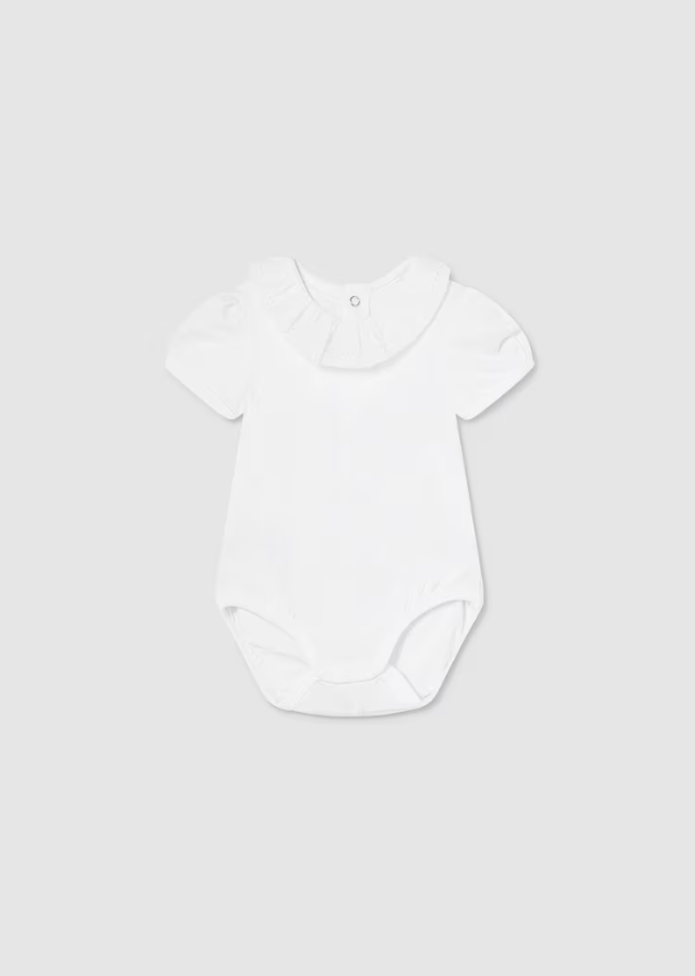 Body ruffled Krage Hvit