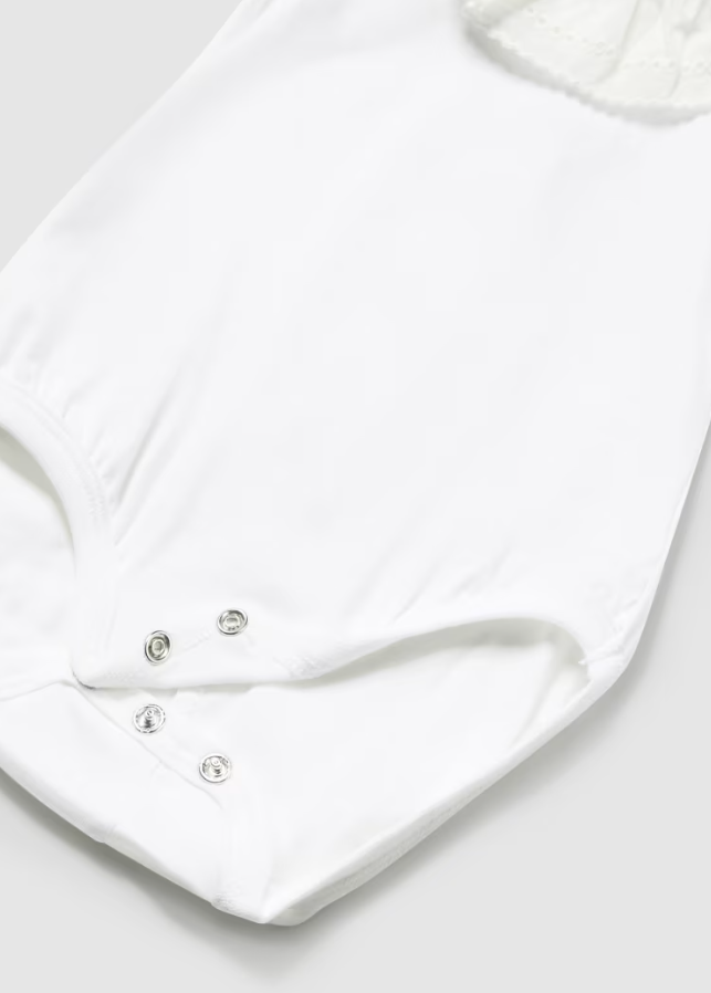 Body ruffled Krage Hvit