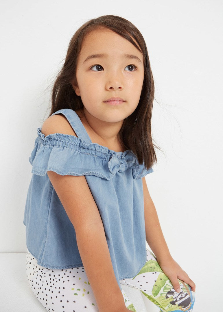Bluse Ruffled Denim