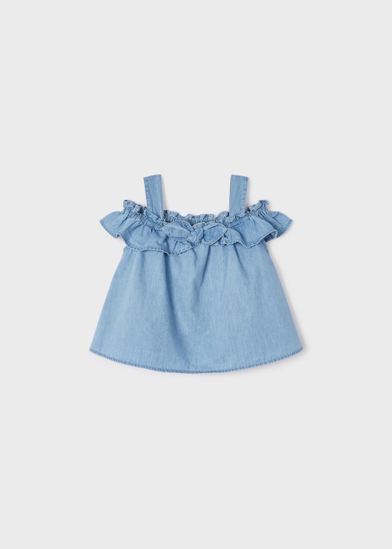 Bluse Ruffled Denim