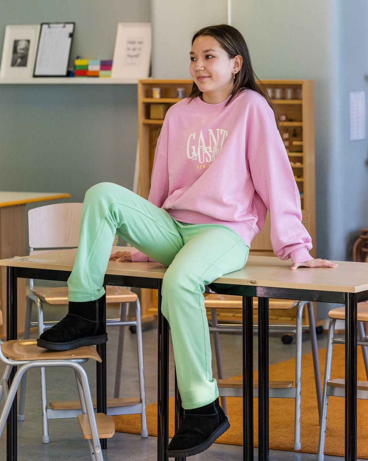 Bukse Megan Wide Color Summer Green