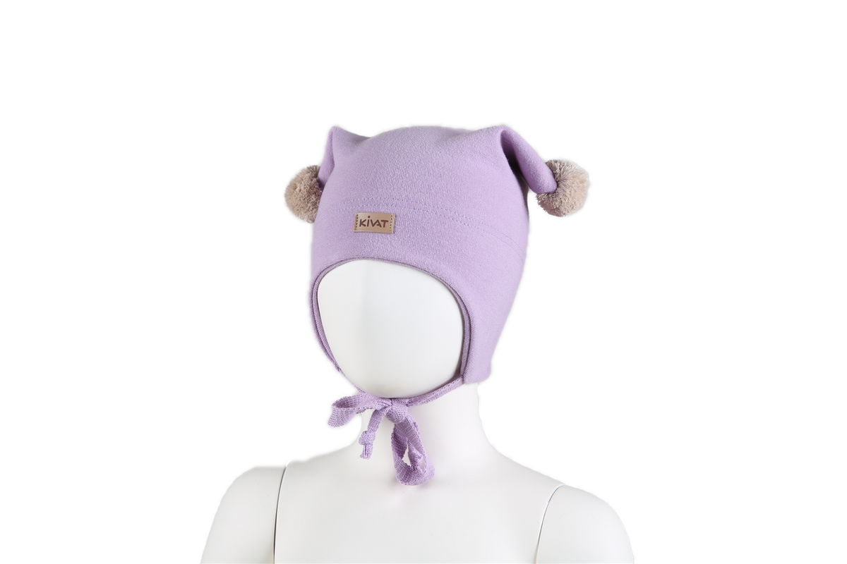 Knytelue skinnlapp lilla m/beige dusker