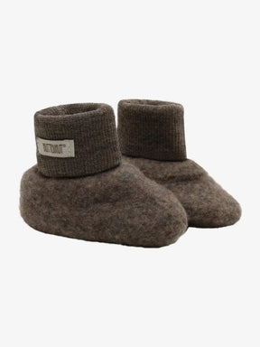 Tøfler Footies Wool Fleece Brown Melange