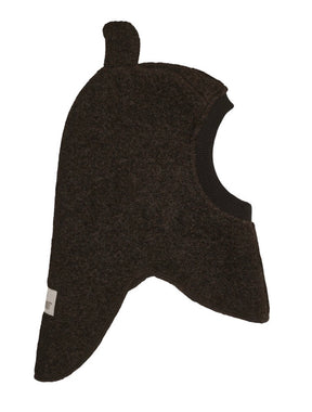 Balaclava Ears Wool Dark Brown Melange