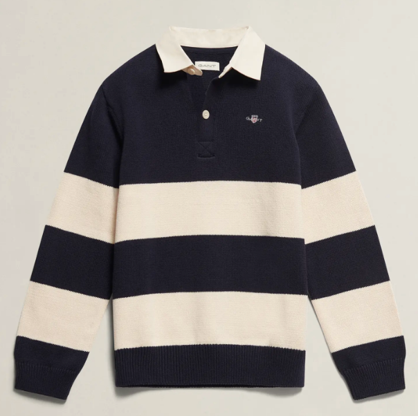 Genser Knitted Rugby Evening Blue