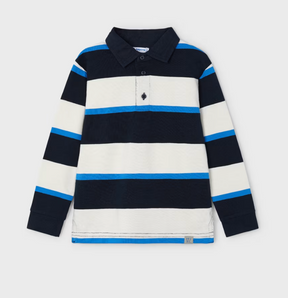 Genser Striper Polo Blue Black