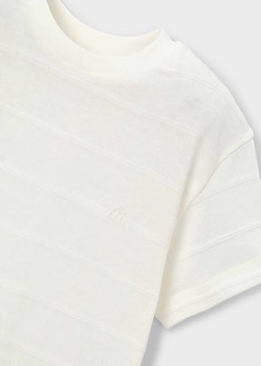 T-skjorte Striped Knit Cream