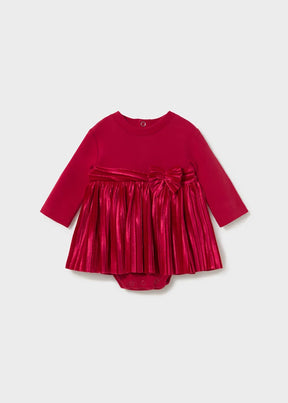 Kjole Pleated/Bow Red