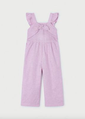 Jumpsuit linen bow Mauve