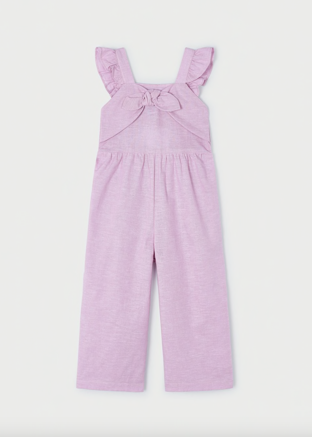 Jumpsuit linen bow Mauve