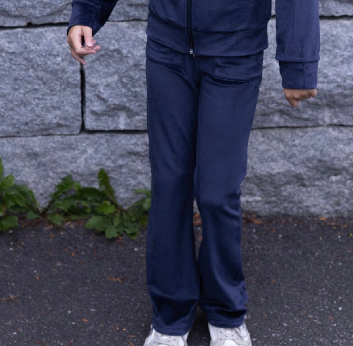 Bukse Hermine Velour Midnight Blue