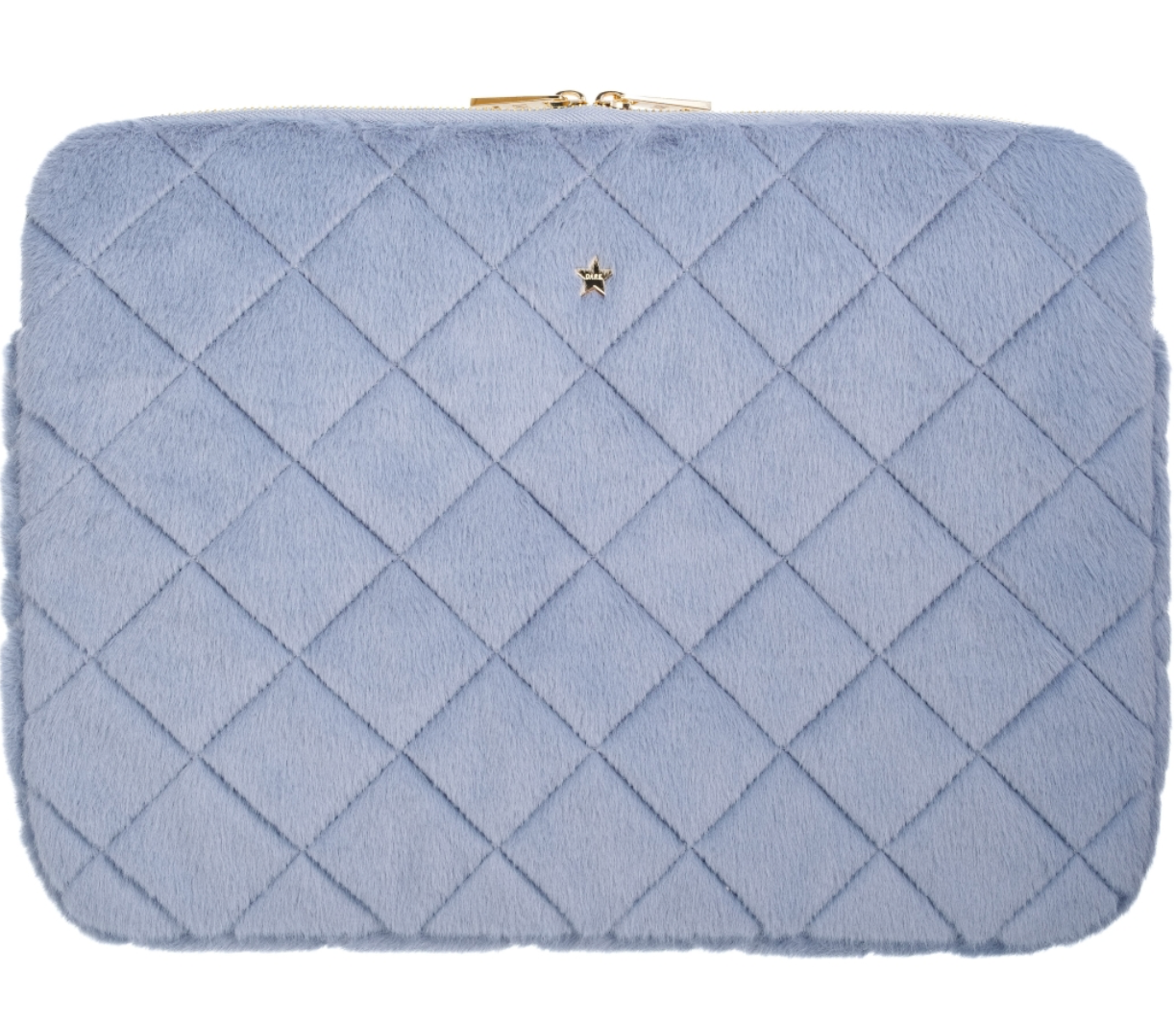 Faux Fur Quilted Mac Cool Blue