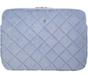 Faux Fur Quilted Mac Cool Blue