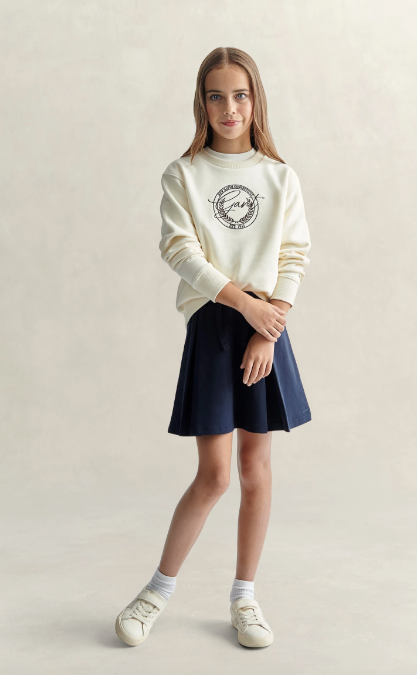 Genser Crest Crew Neck Cream