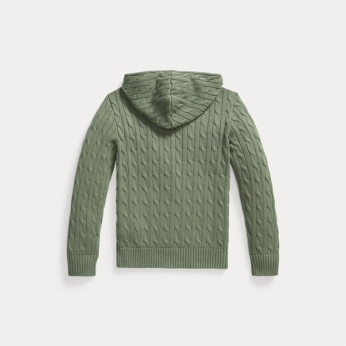 Hettejakke Cable Cotton Full-Zip Cargo Green