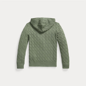 Hettejakke Cable Cotton Full-Zip Cargo Green