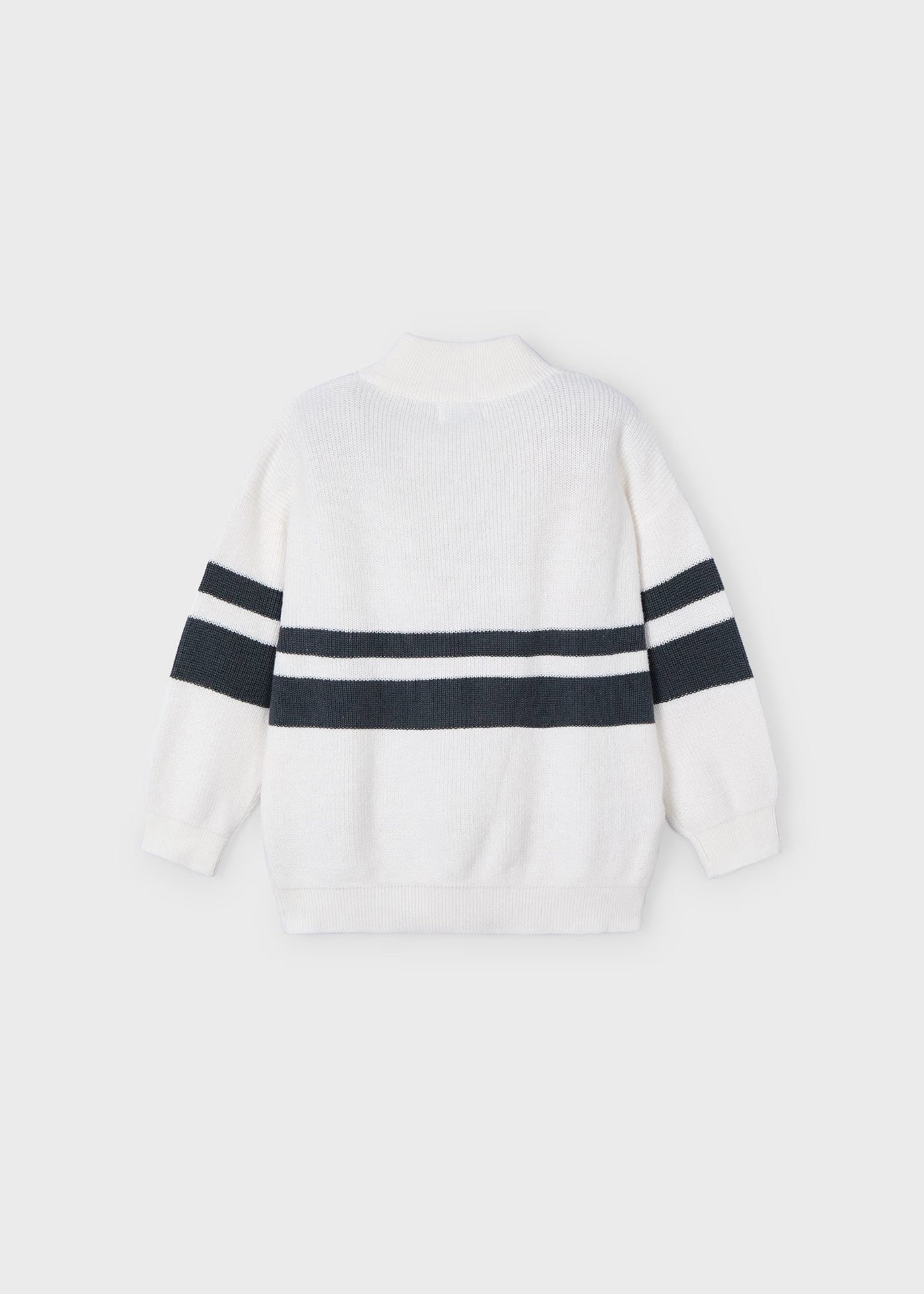 Genser Striped Zip Cream