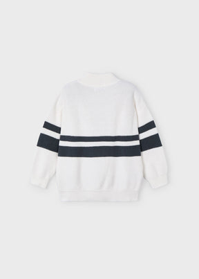 Genser Striped Zip Cream