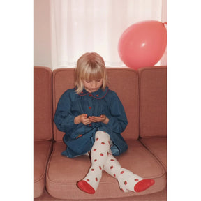 Kjole Vilma Mid Blue Strawberry