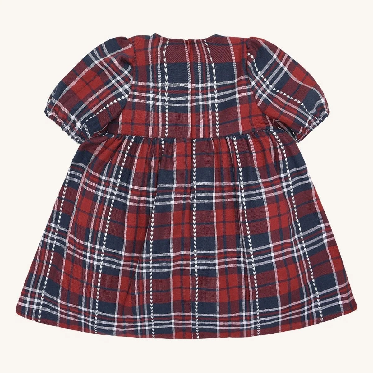 Kjole Karoline Heart Check Teaberry