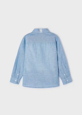 Skjorte Buttondown Linen Ocean