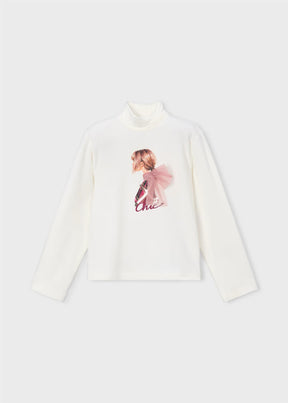 Genser Turtleneck Graphic Natur