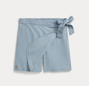 Skjørt Indigo Chambray Wrap Blue