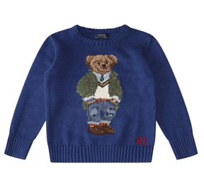 Genser Strikk Polo Bear Beach Royal