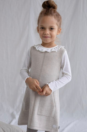 Kjole M/Lomme Lys Beige