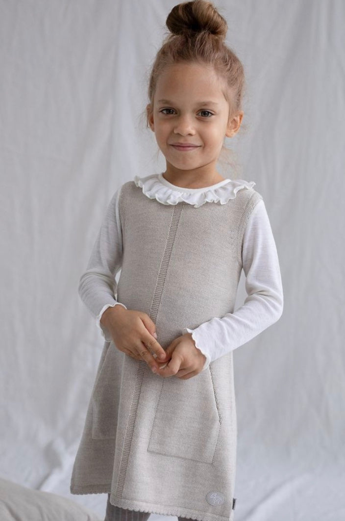 Kjole M/Lomme Lys Beige