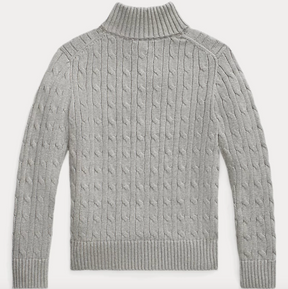 Genser Halfzip Cable-Knit Andover Heather