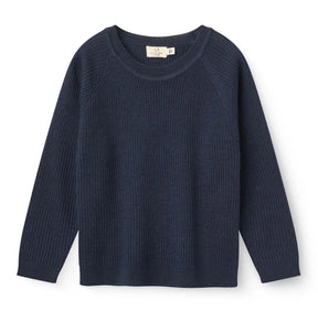 Genser Merino Classic Rib Navy