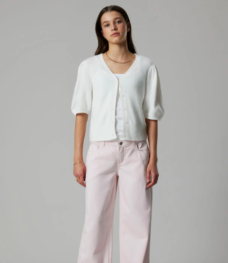 Cardigan Shorts Flodet Knit White Alyssum